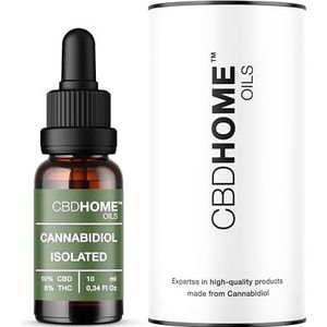 CBD HOME Oils - CBD Olie 10% - 10 ml - Isolaat - Basis van Kokosolie (MCT) en Biologische Hennepzaadolie - Omega 3-6-9 - Gecertificeerde Cannabidiol 1.000 mg - Gemaakt in de EU