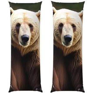ERSDWRE Witte beer bruine beer decoratieve kussensloop lange kussensloop gebruikt voor bedden banken binnenplaatsen lichaam kussensloop
