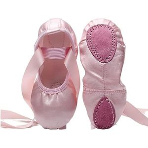 DUNSBY Balletschoenen meisjes ballerina balletschoenen roze naakt vrouwen satijn professionele balletschoenen voor dansen balletslippers (kleur: naakt, maat: 12,5)