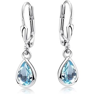 Materia by Matthias Wagner SO-448 Oorbellen, met edelsteen, 925-sterlingzilver, hangend, in druppelvorm, Sterling zilver