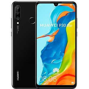HUAWEI P30 Lite (128 GB, 4 GB RAM) 6,15 inch display, AI drievoudige camera, 32 MP selfie, Dual SIM Global 4G LTE GSM fabriek ontgrendeld MAR-LX3A (Midnight Black)