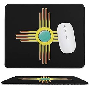 Zia Sun Pueblo-New Mexico Logo muismat antislip muismat rubberen basis muismat voor kantoor laptop thuis 9,8 x 11,8 inch