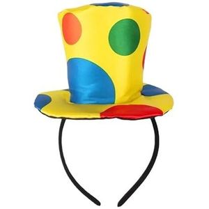 Kleurrijke Clown Hoofdtooi Gele Kleurrijke Polka Dot Bow Hoofdtooi Grappige Clown Hoed Make-up Feestdecoratie (Color : B)