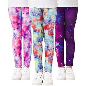 Adorel Meisjes Patroon Leggings Meisjeslegging Set van 3 Kleurrijke Sterrenhemel 116 (Fabrikant Maat: 65)