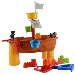 Thorberg Toys Waterspeeltafel met zandspeelgoed, grote watertafel, waterspeeltafel (piratenshiff)