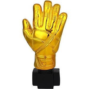 Doelmantrofee: Doelmanhandschoenentrofee met basishars Gegalvaniseerde gouden handschoenentrofee for kantoorschoolvoetbalwedstrijdmedailles (verguld)