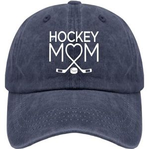 OOWK Baseball Caps Hockey Moeder Trucker Caps Voor Vrouwen Mode Gewassen Katoen Verstelbaar Voor Wandelen Gift, marineblauw, one size