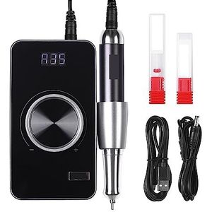 Elektrische nagelvijl, Nagelboormachine, 35000 RPM nagelboormachine met volledig LCD-scherm, oplaadbare nagelboorpen for manicureset met snijgereedschap for nagels voor zowel natuurlijke als kunstnage