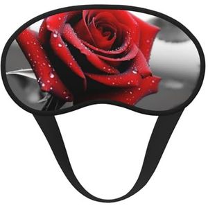 Slaapmasker zwart en wit met rode roos om aan de zijkant te slapen, lichtblokkerend nachtmasker voor mannen en vrouwen, zacht en comfortabel voor reizen, dutjes
