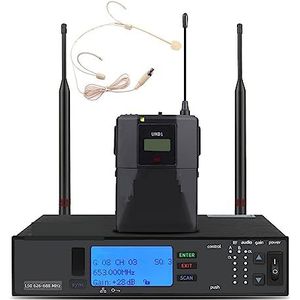 Geluidskaartset, Professioneel draadloos microfoonsysteem Stage Performance Zingen Groot feest(Headset 800-820MHz)