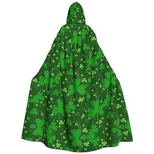GAGALU Halloween Hooded Robe Mantel Achtergrond St Patrick'S Day Glitter Gedrukt Cosplay Kostuum Kerst Heks Vampier Mantel Voor Vrouwen Mannen