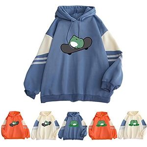 Oversized Hoodie voor Tiener Meisjes Jumpers, Womens Leuke Hoodies Skateboard Printing Patchwork Lange mouw Trekkoord Hooded Sweatshirt Pullover Tops, Sweatshirts Lange mouw Hoodie