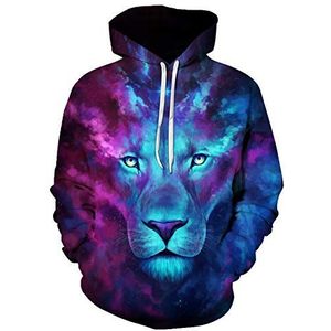 Hoodies 3D Galaxy Lion Mannen Vrouwen Hoodies 3d Sweatshirts Grappig Dier Gedrukt Trui Hooded Streetwear