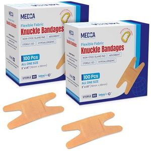 Flexibele stoffen verbanden - Flexibele stoffen zelfklevende verbanden Knokkelverbanden voor vingerverzorging en om wonden te beschermen tegen infectie - (200 stuks)