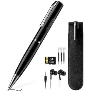 64 GB dicteerapparaat, opnameapparaat met 768 uur opnamecapaciteit, voicerecorder voor lezingen, vergaderingen, klassen, interviews, recorderpen