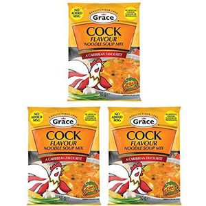 Grace Cock Smaak Noedel Soep Mix 50g (Pack van 3)