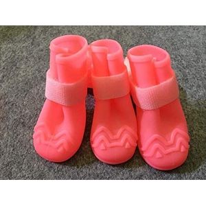 Hongtai Pet Dog Rain Boots Soft Puppy Rubberen Waterproof anti-slip Anti-Dirty Small Dog Rain Schoenen schoenen huisdier 5 kleuren (Color : Pink, Size : XS)