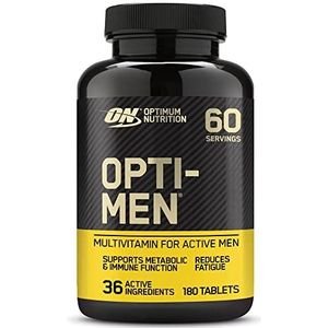 Optimum Nutrition Opti-Men Multi-Vitamine Supplementen voor Mannen met Vitamine D, Vitamine C, Vitamine B6 en Aminozuren, Niet-gearomatiseerd, 60 porties, 180 capsules