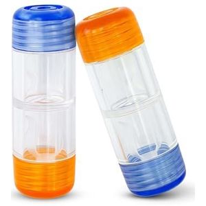 SPORTS WORLD VISION Contactlenskoffers voor harde lenzen | Stijve gasdoorlatende RGP-lenzen | 2 stuks, Meerkleurig, 2 Count (Pack of 1), Compact