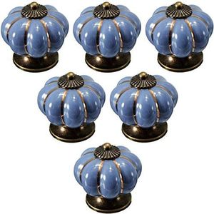 Vintage kastknoppen keramische knoppen, 6PCS veelkleurige snoepkleur baby kindermeubels keukenkast, vintage keramische dressoir pompoenen. (Roze) (Kleur: Roze) (Color : Royal Blue)