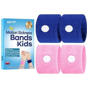 Travel Motion Car Ziekte Relief Bands voor Kinderen, Anti-Misselijkheid Polsbandjes voor (Roze en Blauw)..