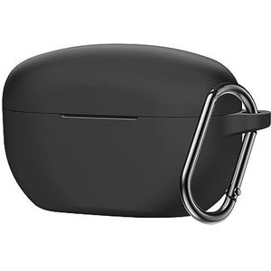 Siliconen oortelefoon hoesje voor Sony WF-1000XM5, schokbestendige volledige bescherming zachte huid mouw beschermende shell met haak voor WF-1000XM5 draadloze oordopjes (zwart)