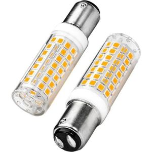 WeiHong Led-lamp, naaimachine B15, B15D dubbele bajonet, 6 W, AC 220 V, 60 W, gloeilamp, gelijkwaardig, voor koelkast/naaimachine/tafellamp (2 stuks) (warm wit)