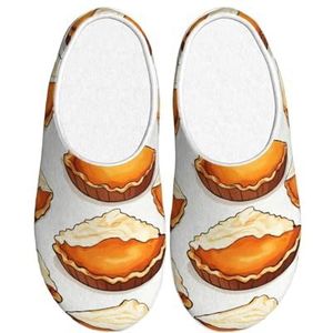 EdWal Voedsel Print Winter Warme Slippers Indoor Anti-slip Pluche Slippers Ontspannen Thuis Voor Vrouwen Mannen, Zwart, 37.5 EU