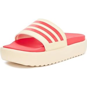 adidas Plataforma Adilette glijbaan voor dames, Warm Vanille Semi Lucid Red Semi Lucid Red, 40 EU