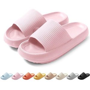 HEOAARG Pantoffels voor dames en heren, comfortabel, antislip, voor het zwembad, zacht, voor de zomer, lichte doucheschoenen, strand, voor binnen en buiten, Roze, 36/37 EU