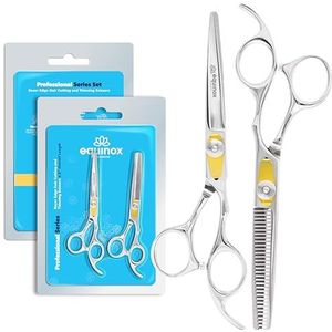 Equinox Professional Razor Edge Series Tondeuse- en uitdunningsmessenset, 16,5 cm overlengte met fijne spanningsinstelling, Japans roestvrij staal Equinox International