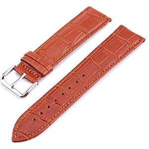 horlogebandjes, lus horlogebandje, Horlogeband lederen banden 10/24 mm Horlogeaccessoires Bruine kleuren Horlogebanden (Color : Light Brown, Size : 17mm)