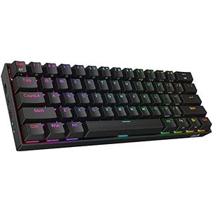 Redragon K530 Pro Draconic 60% Bluetooth/bedraad, 2,4 GHz draadloos mechanisch toetsenbord, 61 toetsen, hot-swappable RGB gaming-toetsenbord met lineaire rode schakelaar, voor Windows/Mac/Android