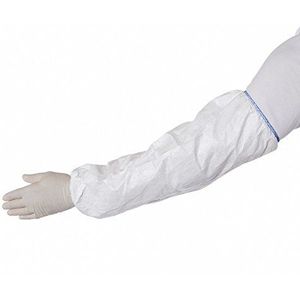 Bescherming mouwen armen wegwerp ondoorlaatbaar 100 stuks - wit polyethyleen - met elastiek aan beide zijden - lengte 40 cm - wegwerp greepafdekking met hoogwaardige materialen - voldoet aan de nieuwe