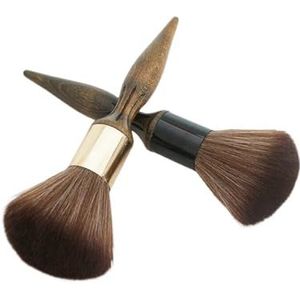 ERQIAO Haar Sweep Neck Face Duster Borstel Reiniging Haarborstel Kappers Zachte Borstels Kapsalon Styling Tool (Zwart+Bruin)