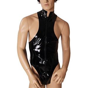 Ledapol 1791 Gay Lakbody voor heren, ritssluiting door kruis, 54 zwart