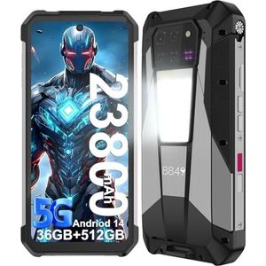 KZKZXA 8849 Tank 3 Pro Rugged Smartphone, 23800 mAh, robuuste projector, 36 GB + 512 GB, Dual-SIM, 5G, Android 14, ontgrendelde mobiele telefoons, groot display van 17,2 cm (6,8 inch), campinglicht/2