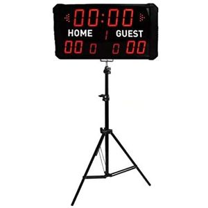 Multisport Indoor Scorebord 24S Shot Clock LED Scorebord Elektronisch Digitaal for Basketbal Voetbal Multisport Scorebord Timer Professionele Scorebewaarder (Color : Scoreboard-TripodA, Size : 1)