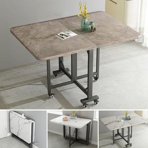 Uitschuifbare opklapbare eettafel, moderne opvouwbare eettafel, multifunctionele uitbreidbare tafel met verstelbare voetkussens, framestructuur van koolstofstaal, gemakkelijk te dragen 250 kg, for keu