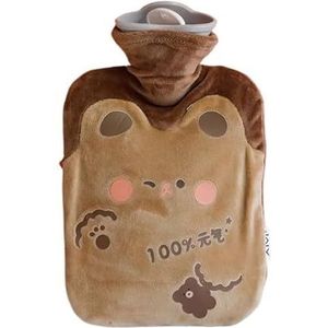 Warmwaterkruik 2 stuks grote warmwaterzak voor menstruatiepijn, gevulde menstruatie, koliekverwarming, pluche handwarmer, fles warmwaterzak (1000 ml D)