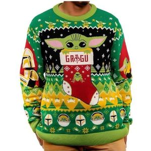 Star Wars Baby Yoda kersttrui, cadeau voor mannen of vrouwen, Meerkleurig, L