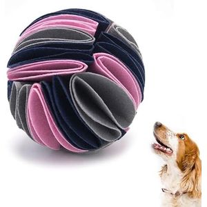BOSREROY Interactieve hondenpuzzel speelgoed vilt snuifbal, neuswerk voeden traktatie dispenser voor honden, diameter hond snuiven bal