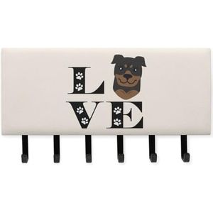 Leuke Rottweiler Hond Liefde Sleutelhouder voor Muur Decoratieve Sleutelhanger Sleutelhaken Wandmontage voor Thuiskantoor