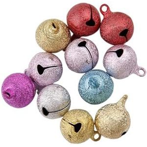 Klokken voor ambachten 6-20 mm gemengde kleur Jingle Bells Frosted Design koperen bellen for feest kerstboom decoratie DIY handgemaakte accessoires (Color : Multi Colored, Size : 18mm 5pcs)