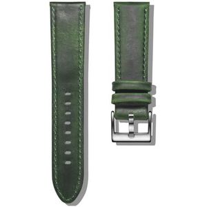 EDVENA Leren Armband Met Snelsluiting, Groene Vervangende Kalfsband For Dames En Heren 18 20 Mm 22 Mm(Color:Green,Size:18mm)