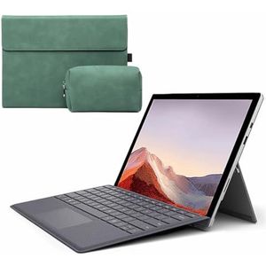Toetsenbordhoes voor Surface Pro 11 / Pro 10 / Pro 9 13"", 7-Kleuren Achtergrondverlichting, Magnetisch Draadloos Toetsenbord met S-Penhouder,Groen