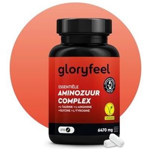 Aminozuurcomplex hooggedoseerd - 270 tabletten met 12 aminozuren (6.470 mg) per dag - EAA Amino 8 + L arginine, L carnitine, taurine & glycine - vegan, laboratorium getest en zonder toevoegingen
