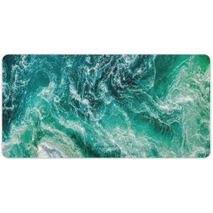Golven van water van de rivier en de zee mode bureau muismat antislip gaming muismat accessoires decor 30 x 60 cm