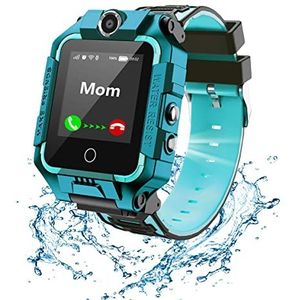 Kids Phone Watch met GPS Tracker, Smart Watch voor Jongens Meisjes, 4G Video & Telefoongesprek met 360° Rotatie, Kids GPS Horloge voor 4-12Y Kerst & Verjaardagscadeaus (T10 Cyaan)