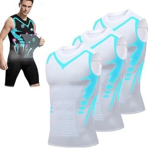 Vitaboost, Vitaboost Shirt, Vitaboost Powervest, Vitaboost Vest, Vitaboost Compression Shirt (White*3pcs,L)